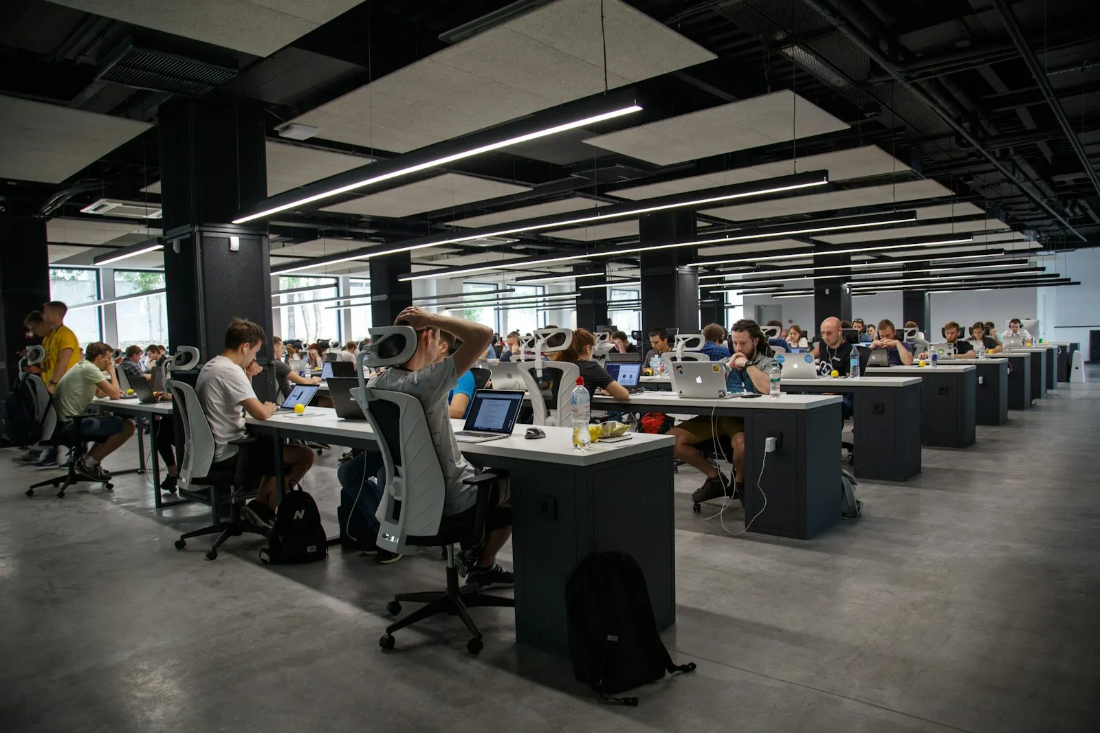 Data scientists collaborating over visual analytics dashboards